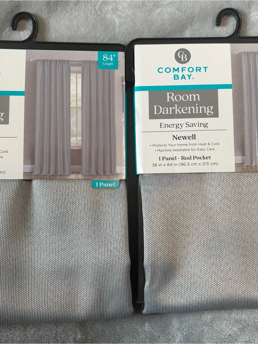 Comfort Bay 84”Light Gray Room Darkening Curtain Panel - Newell 2 panels